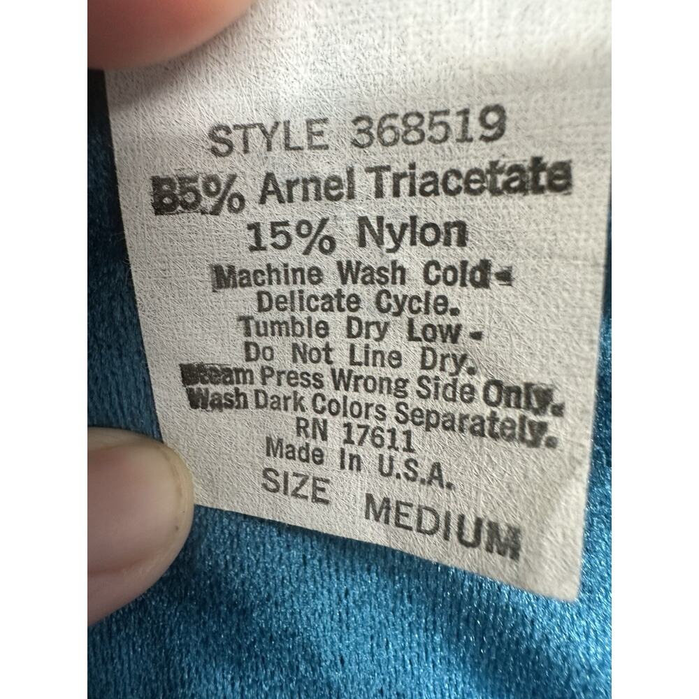 Vintage Robe Helen Of Troy Womens M Velvet Velour Teal Belted Grannycore - Picture 4 of 13